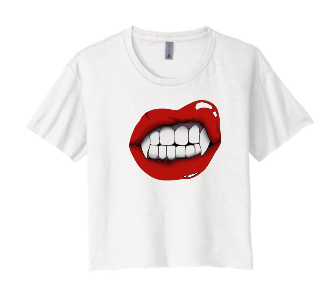 Vampire Lip Crop Tee