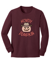 Load image into Gallery viewer, Youth Howdy Pumpkin Long Sleeve Tee
