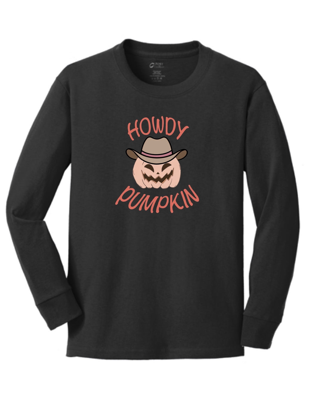 Youth Howdy Pumpkin Long Sleeve Tee