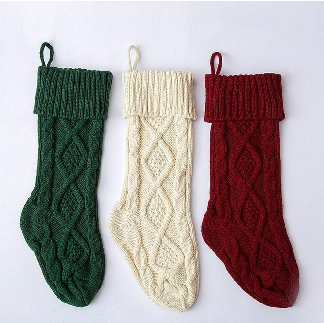 Personalized Christmas Stocking- Cream